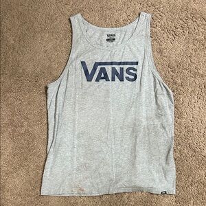 Vans Heather Gray Tank with Navy Logo